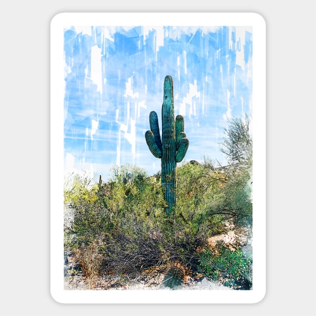 Cactus In The Bush Sketch Sticker by ColortrixArt